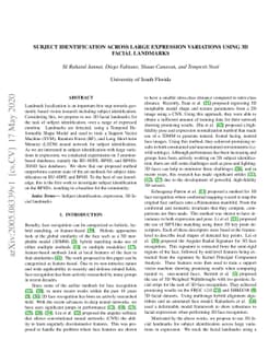 Subject Identification Across Large Expression Variations Using 3D
  Facial Landmarks