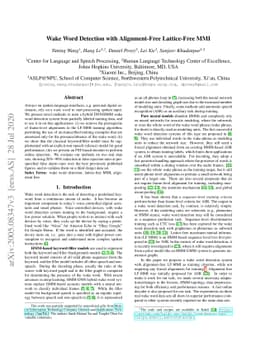 Wake Word Detection with Alignment-Free Lattice-Free MMI