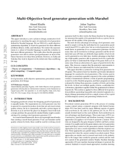 Multi-Objective level generator generation with Marahel