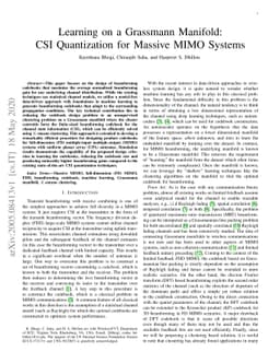 Learning on a Grassmann Manifold: CSI Quantization for Massive MIMO
  Systems