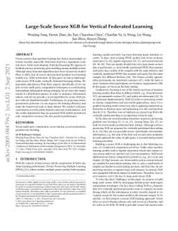 Large-Scale Secure XGB for Vertical Federated Learning