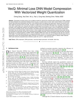 VecQ: Minimal Loss DNN Model Compression With Vectorized Weight
  Quantization