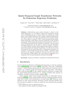 Spatio-Temporal Graph Transformer Networks for Pedestrian Trajectory
  Prediction