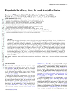 Ridges in the Dark Energy Survey for cosmic trough identification
