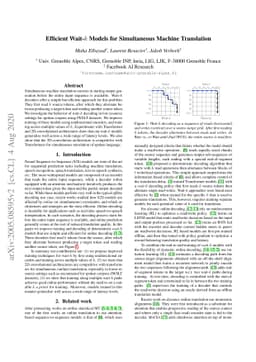 Efficient Wait-k Models for Simultaneous Machine Translation