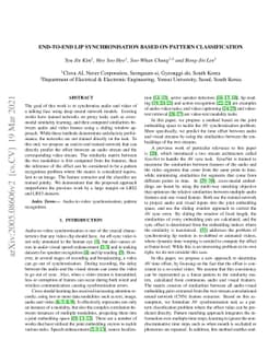 End-to-End Lip Synchronisation Based on Pattern Classification