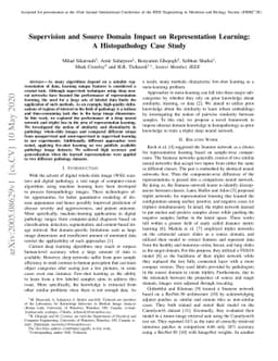 Supervision and Source Domain Impact on Representation Learning: A
  Histopathology Case Study