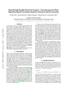 Quasi-Periodic Parallel WaveGAN Vocoder: A Non-autoregressive
  Pitch-dependent Dilated Convolution Model for Parametric Speech Generation