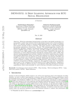DENS-ECG: A Deep Learning Approach for ECG Signal Delineation