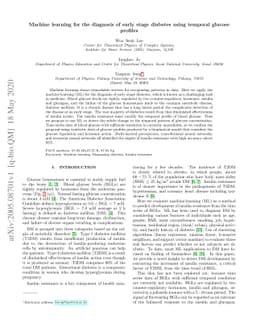 Machine learning for the diagnosis of early stage diabetes using
  temporal glucose profiles