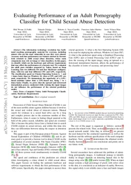 Evaluating Performance of an Adult Pornography Classifier for Child
  Sexual Abuse Detection