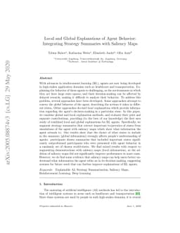 Local and Global Explanations of Agent Behavior: Integrating Strategy
  Summaries with Saliency Maps