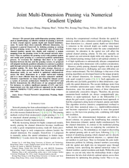 Joint Multi-Dimension Pruning via Numerical Gradient Update