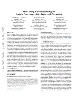 Translating Video Recordings of Mobile App Usages into Replayable
  Scenarios