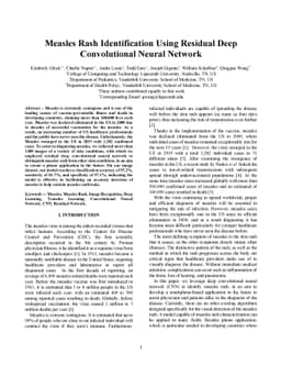 Measles Rash Identification Using Residual Deep Convolutional Neural
  Network
