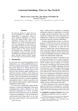 Contextual Embeddings: When Are They Worth It?