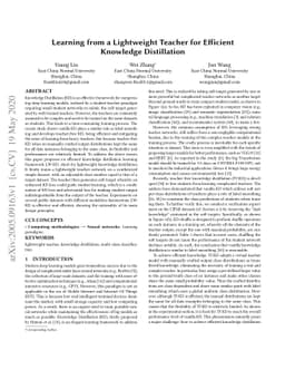Learning from a Lightweight Teacher for Efficient Knowledge Distillation