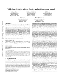 Table Search Using a Deep Contextualized Language Model