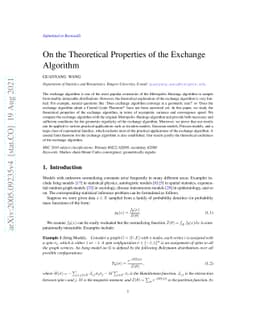 On the Theoretical Properties of the Exchange Algorithm