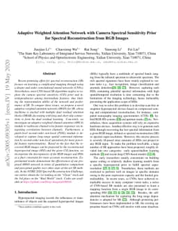 AdaptiveWeighted Attention Network with Camera Spectral Sensitivity
  Prior for Spectral Reconstruction from RGB Images