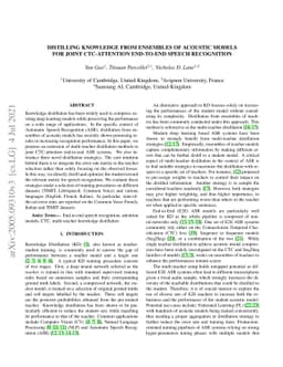 Distilling Knowledge from Ensembles of Acoustic Models for Joint
  CTC-Attention End-to-End Speech Recognition