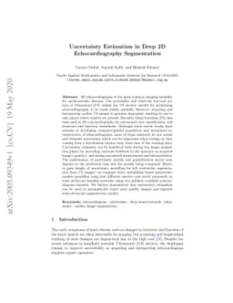Uncertainty Estimation in Deep 2D Echocardiography Segmentation