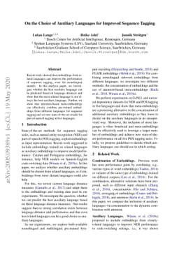 On the Choice of Auxiliary Languages for Improved Sequence Tagging