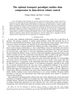 The optimal transport paradigm enables data compression in data-driven
  robust control