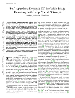 Self-supervised Dynamic CT Perfusion Image Denoising with Deep Neural
  Networks