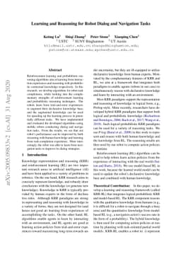 Learning and Reasoning for Robot Dialog and Navigation Tasks
