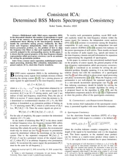 Consistent ICA: Determined BSS meets spectrogram consistency