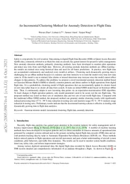 An Incremental Clustering Method for Anomaly Detection in Flight Data