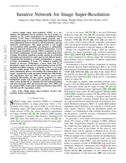 Iterative Network for Image Super-Resolution