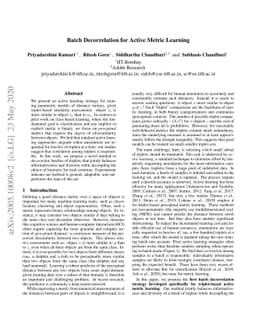 Batch Decorrelation for Active Metric Learning