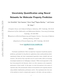 Uncertainty Quantification Using Neural Networks for Molecular Property
  Prediction