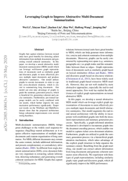 Leveraging Graph to Improve Abstractive Multi-Document Summarization
