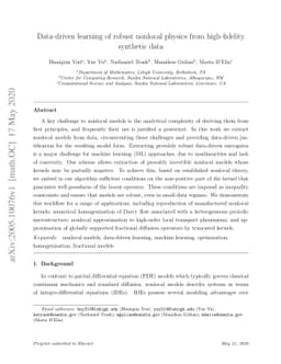 Data-driven learning of robust nonlocal physics from high-fidelity
  synthetic data
