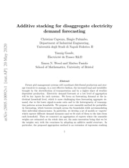 Additive stacking for disaggregate electricity demand forecasting