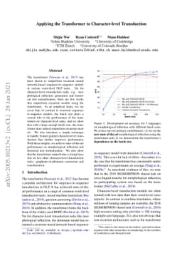 Applying the Transformer to Character-level Transduction