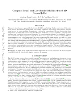 Compute-Bound and Low-Bandwidth Distributed 3D Graph-SLAM