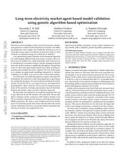 Long-term electricity market agent based model validation using genetic
  algorithm based optimization