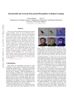 Interpretable and Accurate Fine-grained Recognition via Region Grouping