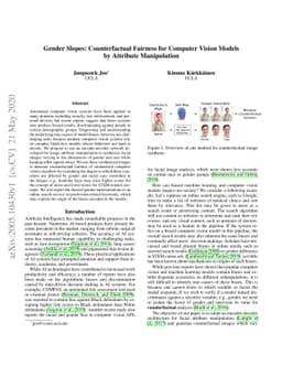Gender Slopes: Counterfactual Fairness for Computer Vision Models by
  Attribute Manipulation