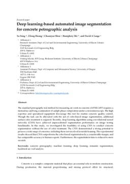 Deep Learning-Based Automated Image Segmentation for Concrete
  Petrographic Analysis