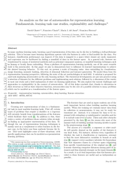An analysis on the use of autoencoders for representation learning:
  fundamentals, learning task case studies, explainability and challenges