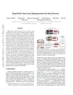 HyperSTAR: Task-Aware Hyperparameters for Deep Networks