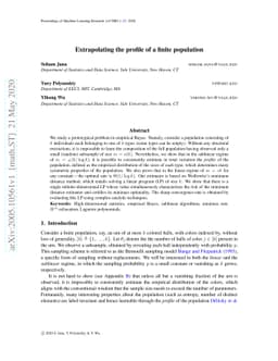 Extrapolating the profile of a finite population