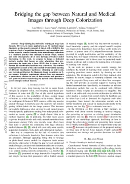 Bridging the gap between Natural and Medical Images through Deep
  Colorization