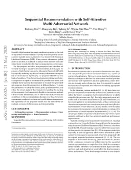 Sequential Recommendation with Self-Attentive Multi-Adversarial Network