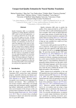 Unsupervised Quality Estimation for Neural Machine Translation